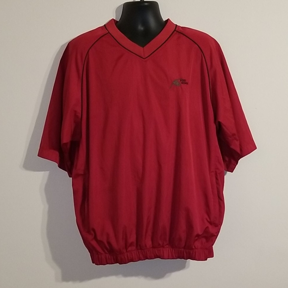 Foot Joy men's red trimmed in black wind shirt